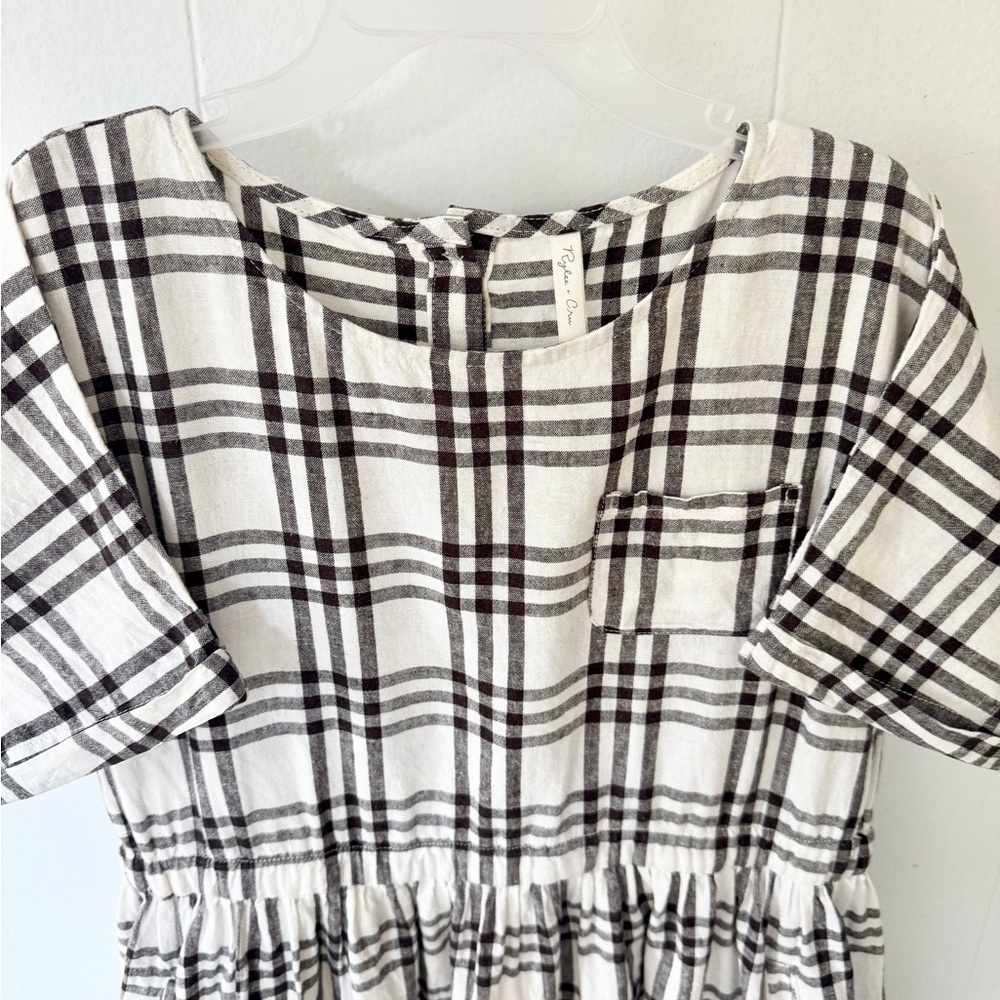 ✨ Rylee + Cru Plaid Linen Blend Dress | Size 8–9Y ✨ - Picture 4 of 9
